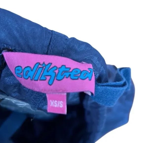 Edikted NWT Windbreaker Cargo Pants Navy Blue Size XS/S - Picture 5 of 7